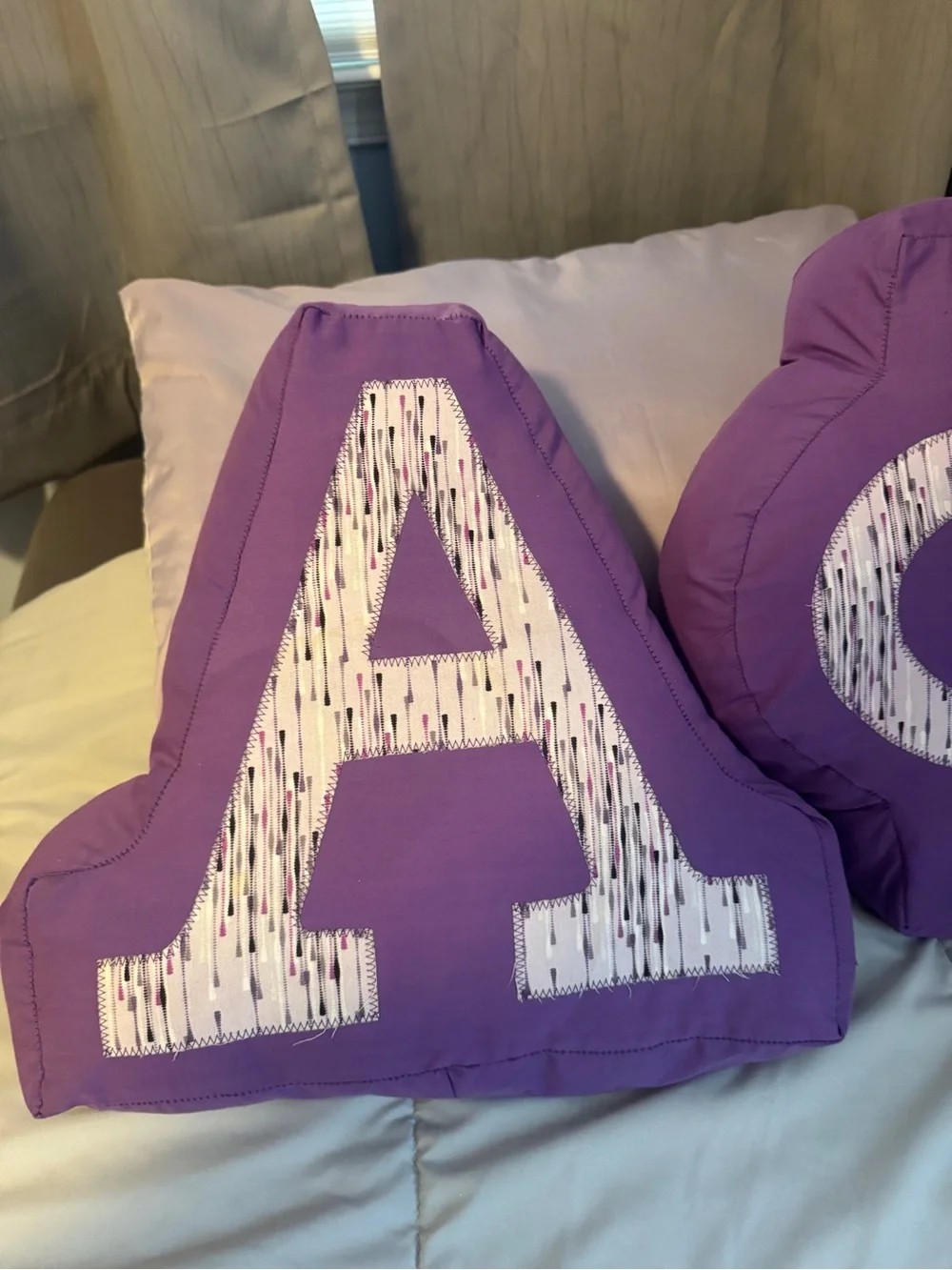 Alpha Phi Purple Letter Accent Pillows